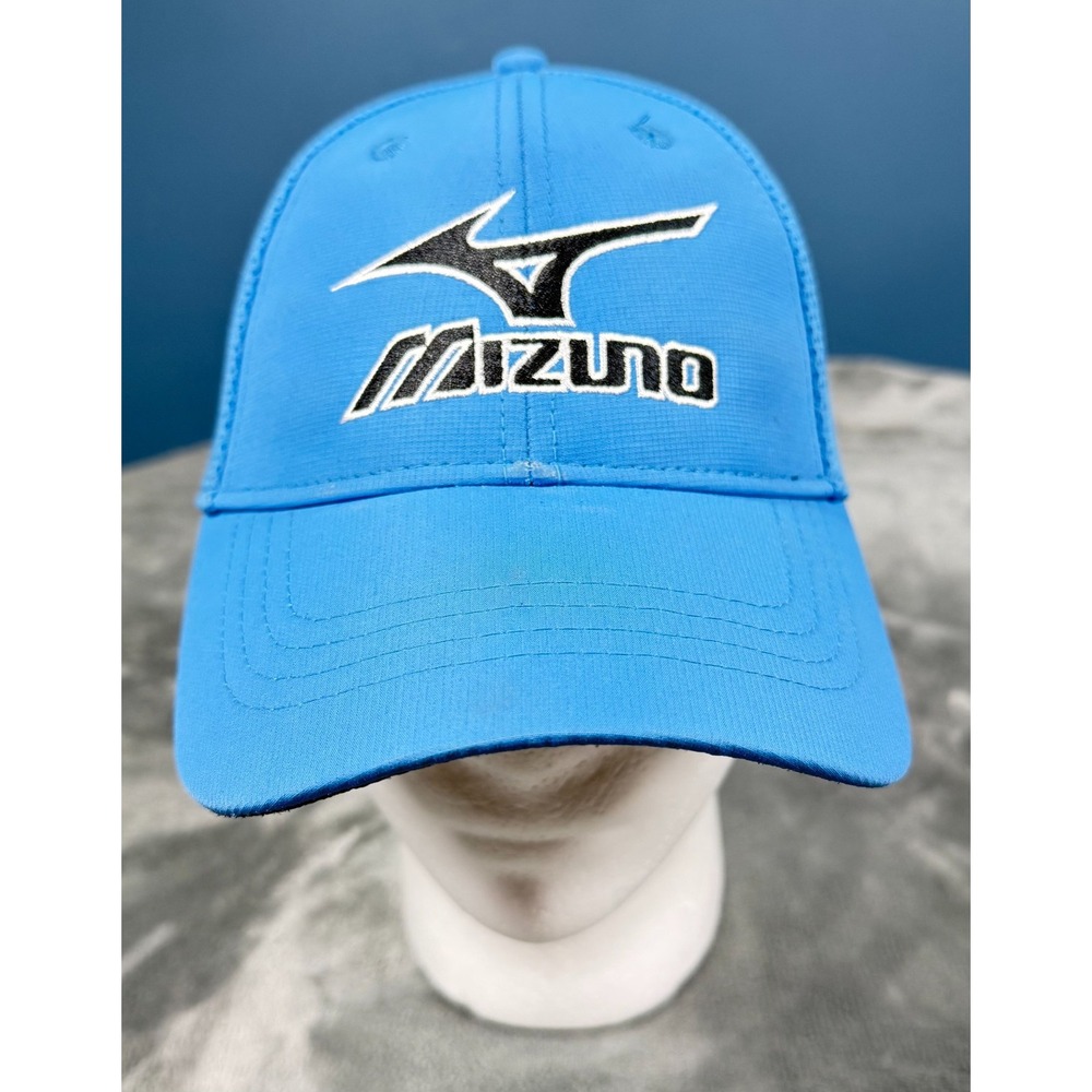 Mizuno Golf Hat Mens S/M Blue Mesh Back Snapback Performance Wear